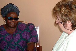 Ama Ata Aidoo at the Mbassem women writers centre