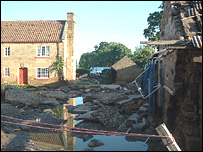 Damaged barn at Boltby - photo: Graham Short