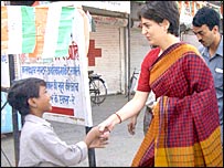 پریانکا گاندھی انتخابی مہم پر