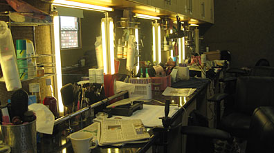 Behind the scenes in the make-up room