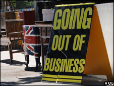 Out of business sign