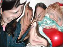 Julie Reinger with a group of friends