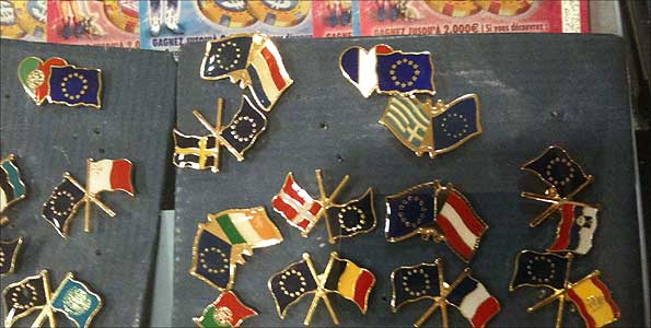 Pin badges in gift shop