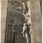 Close up of some of the figures in the stonework of the Marble Arch