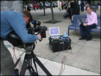 Rory Cellan-Jones using Wimax in Milton Keynes