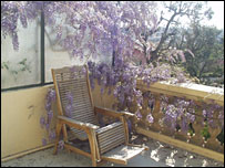 Deck chair on balcony. By Kevin Povall