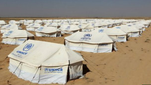 صحرائے اردن میں پناہ گزین کمیپ