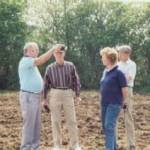 (Left)Alec James, presenting cartridges from the crashed plane to Colonel Harry Everett Thomas Jnr in 1995