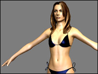 a computer image of a WAG in her underwear