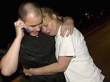 TJ (Thaddeus Jimenez) meets his mother after being released from jail. Loren Santow/AFP/Getty Images