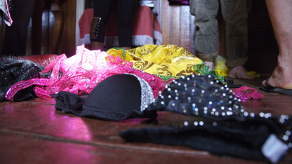 The men's dressing room