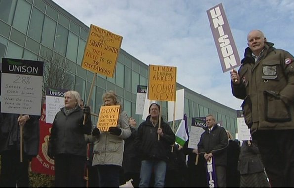 Protest against North Tyneside council cuts
