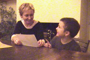 Jack and Katie discuss a white dog