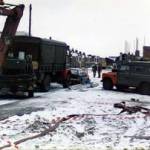 Royal Engineers Bomb Disposal Team set up equipment