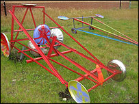 Racing car sculptures