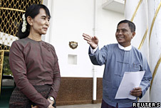 Aung San Suu Kyi with Aung Kyi