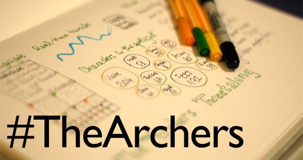 A sketch for the Archers tweetalong app for the 60th anniversary.