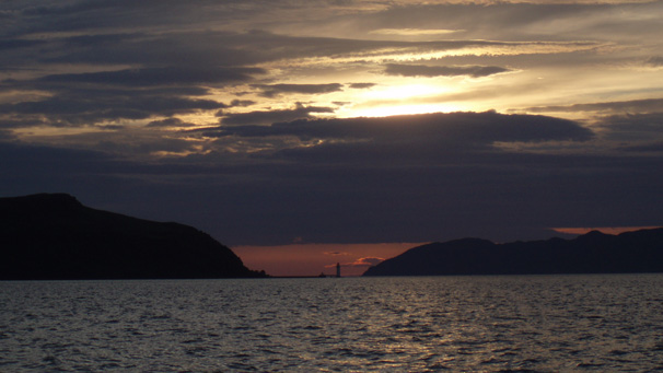 Sunset taken from a yacht in Scottish waters