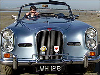 Vintage car on a beach