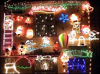 Christmas lights on Lee West's house