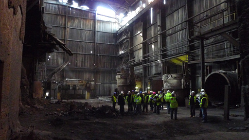 The crew investigate a warehouse