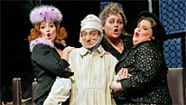 Patricia Risley as Ciesca, Alessandro Corbelli as Gianni Schicchi, Stephanie Blythe as Zita and Jennifer Check as Nella in Gianni Schicchi, from Puccini's Il Trittico
