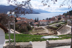 Greek Antique theatre by Lake Ohrid in Macedonia
