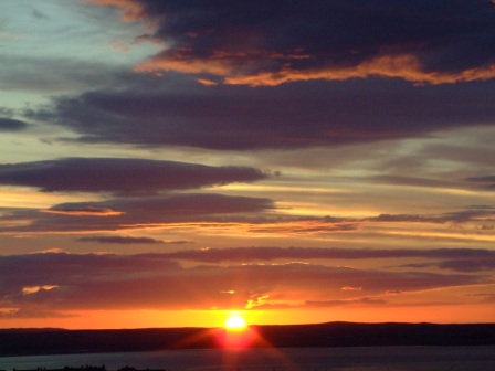 Sunset on Lewis, looking west from Point