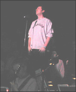 Kevin practicing his solo on the stage of Newcastle City Hall