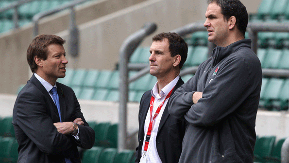 John Steele with Rob Andrew and Martin Johnson