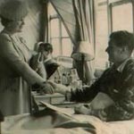 Queen Elizabeth talking to Captain Sherlock (top) Me (bottom)