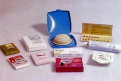 A selection of contraceptives.