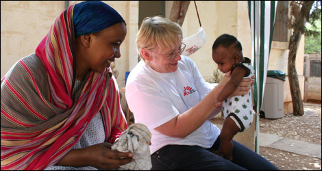 Joan working in Malta. Photo by Christiane Winje from Medecins Sans Frontieres.