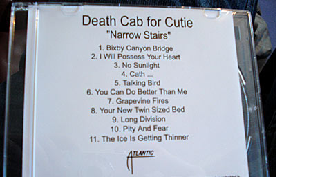 The Death Cab For Cutie CD in full