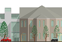 Dyluniad o sut gallai'r neuadd edrych