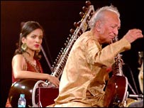 रवि शंकर और अनुष्का शंकर