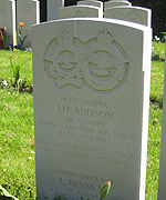 Headstone of crew member Joseph Addison