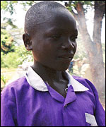 A young boy with HIV