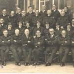 ARP Wardens outside Gowerton School, Swansea. Includes a few school masters.