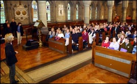 Singing live at the launch