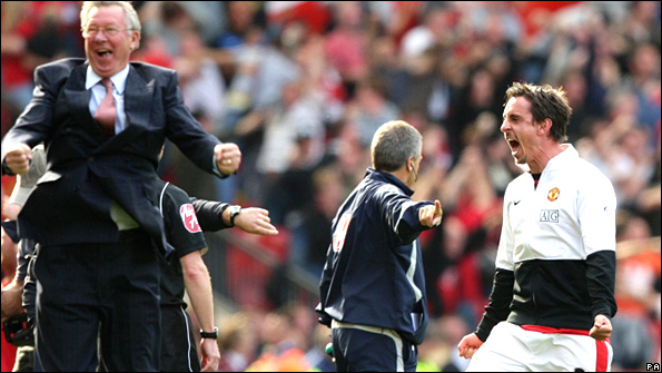 Sir Alex Ferguson and Gary Neville 