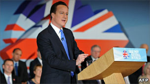 David Cameron with cabinet colleagues behind him