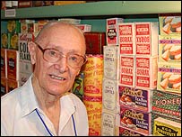 Reg Farrow in the Clifford Road Air Raid Shelter Museum, Ipswich