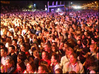 Part of the 10 thousand plus Sure Party crowd