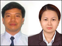 Luật sư Nguyễn Văn Đài (bên trái) và Lê Thị Công Nhân