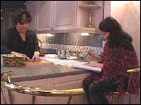 Sarah and daughter Julie in the kitchen