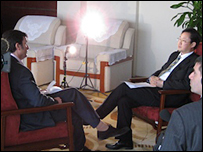 Robert Peston interviewing Xiong Weiping