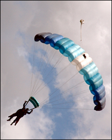Chris in final descent to the ground