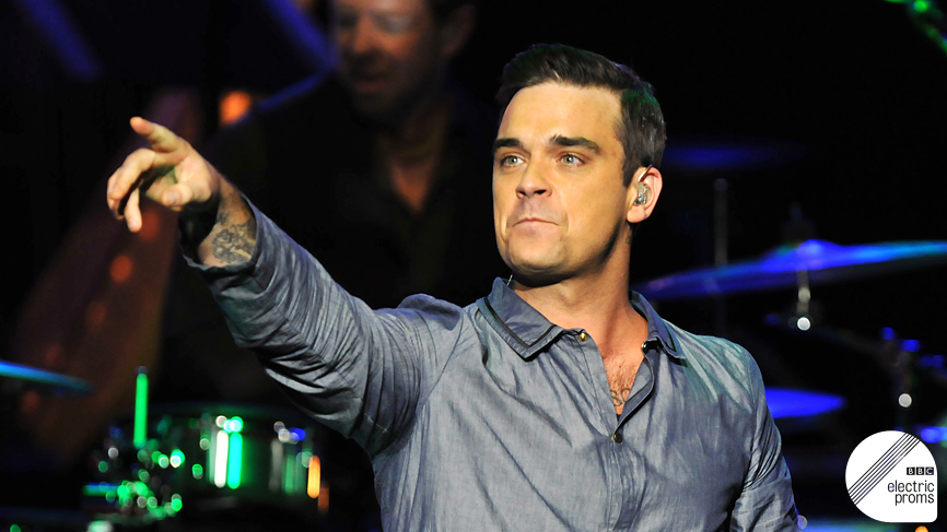 Robbie Williams performs at BBC Electric Proms 2009