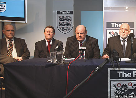 (l-r) Lord Mawhinney, Sir David Richards, Brian Barwick, Geoff Thompson